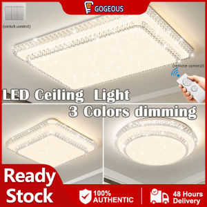 GOGEOUS ceiling lights modern design tri color ceiling light with remote Ultra Thin crystal ceiling lights for ceiling 30/40/50cm center light led lights for room aesthetic led lights for living room bedroom dinning corridor light