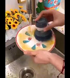 Sikat Cuci Piring Alumunium Sabut Serabut Kawat Dispenser Sikat Multifungsi