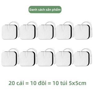 10/20 Chiếc 5X5Cm Tự Dính Massage Điện Cực Miếng Lót Gel Thay Thế Cho TENS Máy Mát Xa EMS Cơ Máy Kích Thích