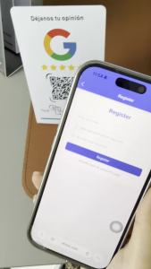 Nfc 215 programmable QR code Google Review Card NFC station table NFC Google Reviews display bending card standing brand bracket