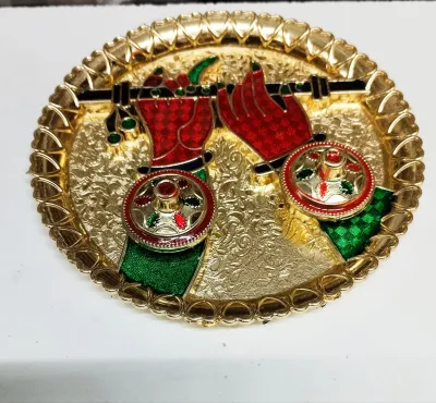 traditional Kumkum chimil dabbi gold design 1PC