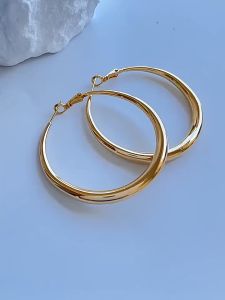 100% original nasasangla 24k Saudi gold pawnable Hoop earrings opal exaggerated large circle jewelry Korean version womens gi
