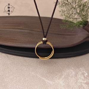 Womens Special Safety Buckle Pendant Rope Ring Cord 1.5 Handwoven Bracelet Necklace Jade Pendant String Fashion Jewelry
