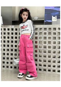 SETELAN ANAK PEREMPUAN PINK KARGO CELANA