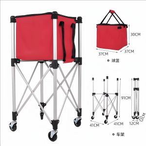 Convenient Foldable Tennis Ball Collection Car with Racket Storage Badminton Ball Picker up Vehicle Sports Fitness Equipment