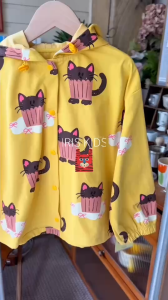 【พร้อมส่ง】「สินค้าลิขสิทธิ์แท้」IRIS KIDS 25 autumn Bebe series IKS33039 little cat เสื้อผ้าสไตส์เกาหลี ผ้านุ่มใส่สบาย ชุดลายแมวน้อย