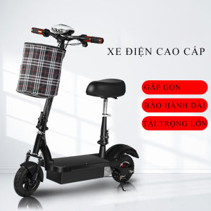 Xe điện mini E Scooter phiên bản cao cấp đèn pin chiếu sáng giảm sốc 2 tầng có thể gấp gọn tặng kèm giỏ đựng đồ tiện lợi  lỗi 1 đổi 1 trong 7 ngày đầu
