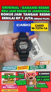 CASIO ORIGINAL - CASIO   W-737H-1A - MEN  - Resin - Hitam - Jam dunia JD18ST # Jam Tangan Pria Jam Pria Jam Tangan Anti Air   + CASIO W-737H-1A W 737H 1A W-737H 240 W737  W737H W-737 $