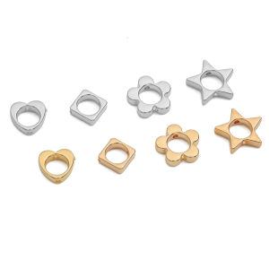20pcs Rhodium Gold CCB Loose Spacer Beads Flower Star Beads Charm for Necklace Bracelet Earring DIY Jewelry Making Craft