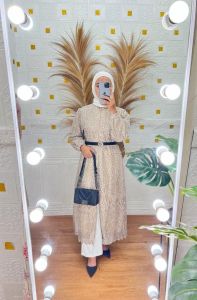KHANAYA - Gamis Midi Dress Brukat Premium Wanita Terbaru 2023