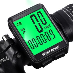 WEST BIKING Bike Wireless Computer MTB Road Bike Odometer Waterproof With Backlight Cycling Speedometer LED Rate Stopwatch