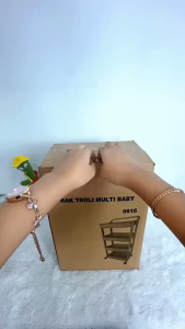 Rak Susun Plastik Troli 3 Susun Serbaguna Dengan Roda Pegangan Rak Troly Kamar Mandi Bahan Plastik