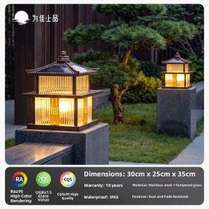 VINCAN | Solar and Electric Dual Use Courtyard Column Light