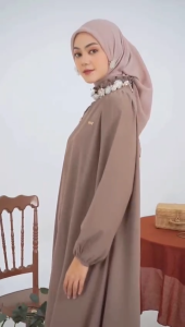 MDLY Baju gamis wanita muslim/Gamis Polos Elegan Daily Kekinian/Gauri Dress by MDLY