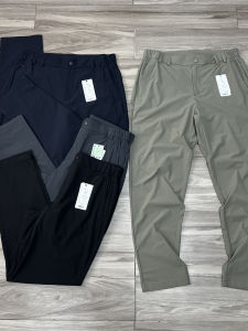 Antibacterial Quick Dry Breathable Elastic Mens Summer Thin Ice Silk Casual Pants Straight Leg Zipper Fly Fashion Urban Wear