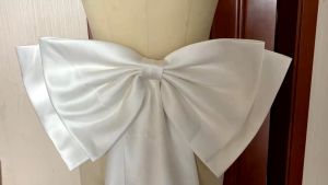【Top Picks】 Recoal Removable Satin Bridal with Long Tail Off White Wedding Dress Accessories