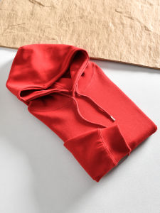 Soft Comfortable Mens Red Solid Color Hoodie Jacket Spring 2025 New Arrival Fashion Urban Style Long Sleeve Antibacterial Cotton