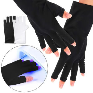 Anti UV Gloves Gel Professional Protection Gloves For ManicuresProtect Hands Nail Art Stretchy Fingerless Glove For Home Outdoor