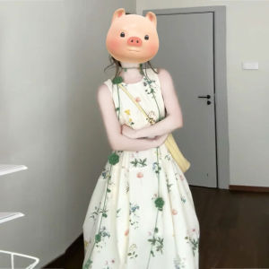 CHANGTONG | Tea Break French Style Sleeveless Floral A-Line Dress