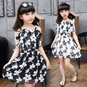 Princess Style Floral Print Summer Dress Childrens Clothing Girls Dress Fashionable Skirt Cake Skirt Polyester Fiber