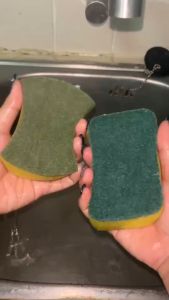 ถูมันส์มือ ฟองน้ำ ฟองน้ำล้างจาน 2ด้าน ใยขัด สก๊อตไบร์ท 10x8ซม 3แบบ เกรดหนา ขจัดคราบ ซับน้ำปัง