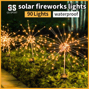 Solar Garden Lights Outdoor Waterproof 90 LED Firework Lamps for Fowerbed Garden Home Tree Flower Xmas