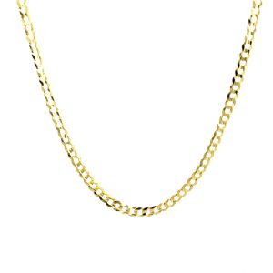 Nathalias NY สร้อยคอโซ่ทองคำแท้ 10K ลายเคิร์บเรียบง่าย (2.4 มม.) Curb Chain