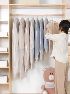 ODOROKU Hanging Transparent Clothes Dust Cover Garment Bag Clothes Organizer Garment Cover Bag Suit Overcoat Dustproof Plastic Cover For Cloth Storage Protector Garment