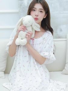 GAINREEL | Floral Lace Soft Short Sleeve Sleep Dress