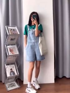 Celana Pendek Dungaree Wanita & Jumpsuit Pendek Gaya Korea