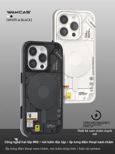WAKCAS | Vỏ Điện Thoại Cá Nhân Chống Sốc Màu Đen Nhám Có Từ Tính for iPhone