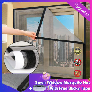 Mosquito Net Sewn Window Screen Anti-Mosquito Insect Curtain Net Self-adhesive Window Mosquito Net Washable Mesh with Sticky Tape