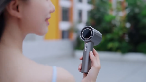 [COD] HAIS พัดลมมือถือขนาดพกพา ความเร็วสูงปรับได้ 100 ระดับ ชาร์จไฟ มีจอ LED แสดงกำลังและความเร็วลม