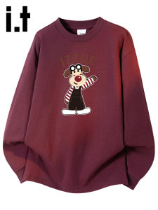 izzue | Loose American Style Red Long Sleeve T-Shirt
