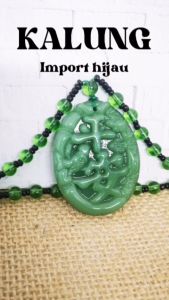[Bayar di Tempat] Kalung Pria Wanita Batu Giok Motif Ping An Aman