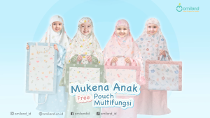 Mukena Anak (NEW) + Sajadah Anak Travelling Motif Cherry Periwingkle Saliara Allysum Omiland