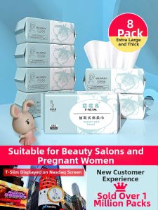 TSLIM | Thick Cotton Facial Wipes 8 Packs