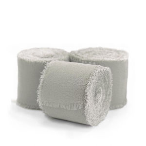 3 Rolls Frayed Edged Satin Handmade Chiffon Silk Ribbon For Wedding Invitation Bouquets Birthday Party DIY Decoration Gift 15m