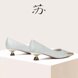 Elegant Chinese Style Low Heel Pointed Toe Silk Satin Party Shoes New Social Fashion Footwear for Young Women Ages 18-40