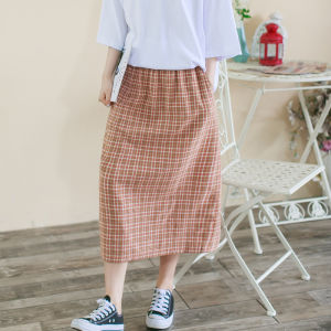 Váy Kẻ Caro Cotton Dáng Rộng Cỡ Lớn Mới Về Mùa Thu Váy Chữ a Cổ Điển Cho Dáng Người Quả Lê Và Quả Táo