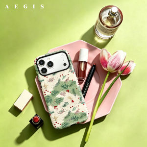 Potdemiel | Minimal Christmas Holly Double Layer Hard Shell for iPhone 17 16 15 14 Plus 13 Pro Max Anti-Drop Shockproof PC Case