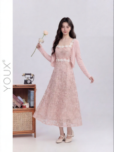 YOUXIANG | Đầm & Áo Cardigan Chiffon Jacquard Tinh Xảo Mới Hè 2026