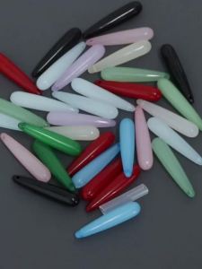 7x33mm 20Pcs Long Drop Shape lmitation Jade Acrylic Beads DIY Jewelry Water Drop Loose Beads for Jewelry Making Necklace Hairpin