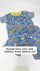 Paket Usaha Hemat Baju Kaos Setelan Harian Anak Laki Laki Karakter Kartun Umur 1 - 10 Tahun