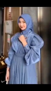 ZIVHA FASHION-ADELIA DRESS BAHAN SHIMMER SILK BRUKAT SPANGEL/GAMIS PESTA MEWAH ELEGAN/GAMIS LEBARAN