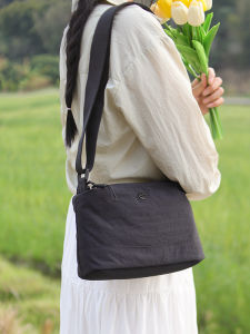 Fashionable Nylon Crossbody Bag Womens Commuter Shoulder Bag Casual Canvas Bag Multifunctional Leisure Soft Zipper Closure