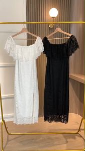 D11765 Sabrina Lace Open Slit Dress