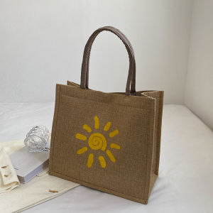 Large Capacity Linen Tote Bag Womens Fashionable 2025 Hand-held Maternity Bag Student Class Single Shoulder Tot Bag