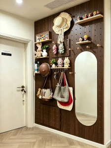BEIQIVI | Wall Mounted Wooden Full-length Mirror with Storage Holes