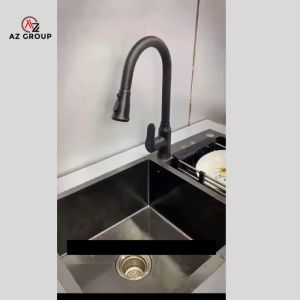AZGROUP Faucet Kitchen Basin Tap 360°Swivel Pull Out Faucet Sink Water Tap Sensor